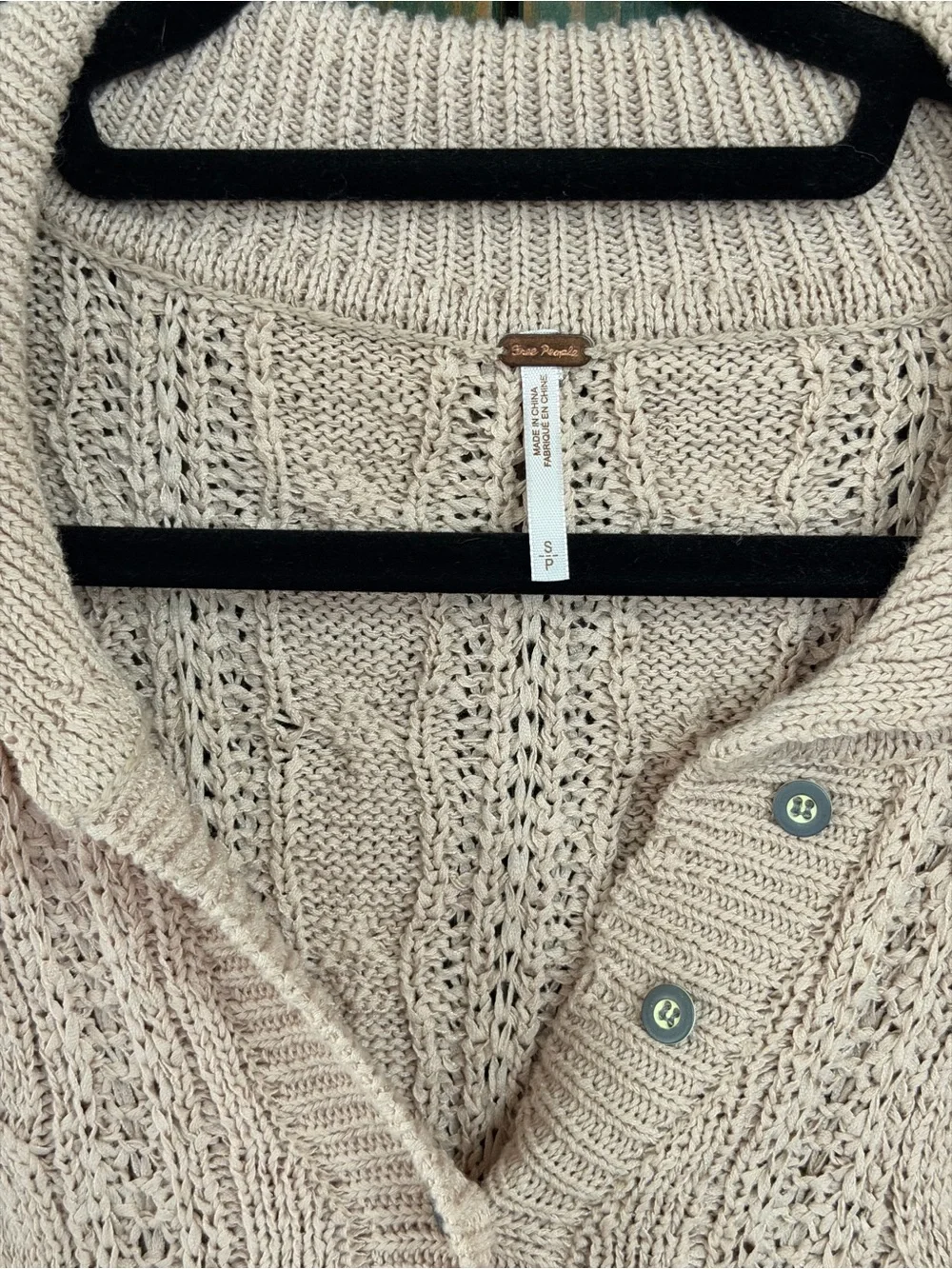 NWOT Free People Amory Cable-Knit Midi Dress in Sand Dollar - S